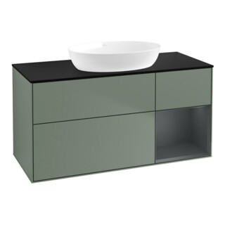 V&B Meuble sous lavabo Finion 120 cm, placage bois, rangement avec laque, huile avec laque
