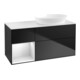 V&B Meuble sous lavabo Finion 120 cm, placage bois, rangement blanc laqué, bleu laqué-1