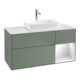 V&B Meuble sous lavabo Finion 120 cm, placage bois, rangement blanc mat, olivier mat-1