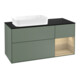 V&B Meuble sous lavabo Finion 120 cm, placage bois, rangement droit, olivier mat laqué-1