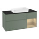 V&B Meuble sous lavabo Finion 120 cm, placage bois, rangement droite, olivier mat laqué-1