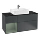 V&B Meuble sous lavabo Finion 120 cm, placage bois, rangement latéral, laqué mat blanc-1