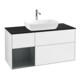 V&B Meuble sous lavabo Finion 120 cm, placage bois, rangement médium, laqué blanc brillant-1