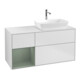 V&B Meuble sous lavabo Finion 120 cm, placage bois, rangement ouvert avec laque blanche-1