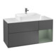 V&B Meuble sous lavabo Finion 120 cm, placage bois, rangement ouvert, laqué anthracite mat-1