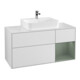 V&B Meuble sous lavabo Finion 120 cm, placage bois, rangement ouvert, laqué blanc-1