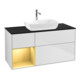 V&B Meuble sous lavabo Finion 120 cm, placage bois, réglable, laqué blanc, laqué-1