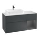 V&B Meuble sous lavabo Finion 120 cm, placage bois, rouge amarante, mat bleu mat laqué-1
