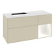 V&B Meuble sous lavabo Finion 120 cm, placage bois, rouge et blanc mat, gris mat laqué-1