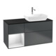 V&B Meuble sous lavabo Finion 120 cm, placage bois, rouge mat laqué, médium bleu mat laqué-1