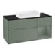 V&B Meuble sous lavabo Finion 120 cm, placage bois, rouge olivier mat laqué-1