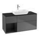 V&B Meuble sous lavabo Finion 120 cm, placage bois, tiroir blanc mat, anthracite mat-1