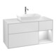V&B Meuble sous lavabo Finion 120 cm, placage bois, tiroir blanc mat laqué-1