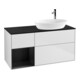 V&B Meuble sous lavabo Finion 120 cm, placage bois, tiroir bleu mat laqué, blanc mat laqué-1