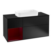 V&B Meuble sous lavabo Finion 120 cm, placage bois, tiroir gauche, bois laqué