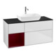 V&B Meuble sous-lavabo Finion 120 cm, placage bois, tiroir, laqué blanc, tiroir laqué-1