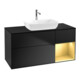 V&B Meuble sous lavabo Finion 120 cm, placage bois, tiroir laqué, bleu laqué-1