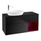 V&B Meuble sous lavabo Finion 120 cm, placage bois, tiroirs, laqué bleu-1