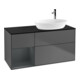V&B Meuble sous lavabo Finion 120 cm, placage bois, tiroirs médian, laqué, anthracite m-1