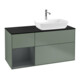 V&B Meuble sous lavabo Finion 120 cm, placage bois, tiroirs médian laqués, olivier laqué-1