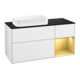 V&B Meuble sous lavabo Finion 120 cm, placage bois, tiroirs réglables, blanc brillant.-1