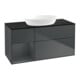 V&B Meuble sous lavabo Finion 120 cm, placage bouleau, chêne moyen mat laqué, mat blanc laqué-1