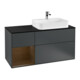 V&B Meuble sous lavabo Finion 120 cm, placage bouleau, face laquée, noyer ven.-1