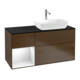 V&B Meuble sous lavabo Finion 120 cm, placage bouleau, laqué blanc, noyer veneer-1