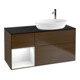 V&B Meuble sous lavabo Finion 120 cm, placage bouleau, laque blanche, noyer veneer-1