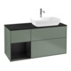 V&B Meuble sous lavabo Finion 120 cm, placage bouleau, laqué bleu, olivier laqué-1
