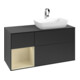 V&B Meuble sous lavabo Finion 120 cm, placage bouleau, laque gris argent, laque bleu-4