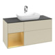V&B Meuble sous lavabo Finion 120 cm, placage bouleau, laqué gris clair-4