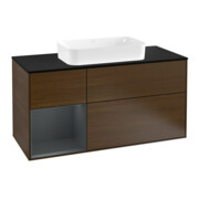 V&B Meuble sous lavabo Finion 120 cm, placage bouleau, laqué, noyer veiné