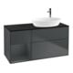V&B Meuble sous lavabo Finion 120 cm, placage bouleau, laqué rouge, laqué bleu-1