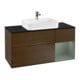 V&B Meuble sous lavabo Finion 120 cm, placage bouleau, porte droite, olivier mat, laqué, veinage noyer-1