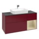 V&B Meuble sous lavabo Finion 120 cm, placage bouleau, rangement à droite, gris mat laqué, poignée métal-4