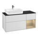 V&B Meuble sous lavabo Finion 120 cm, placage bouleau, tiroir, blanc mat laqué-1