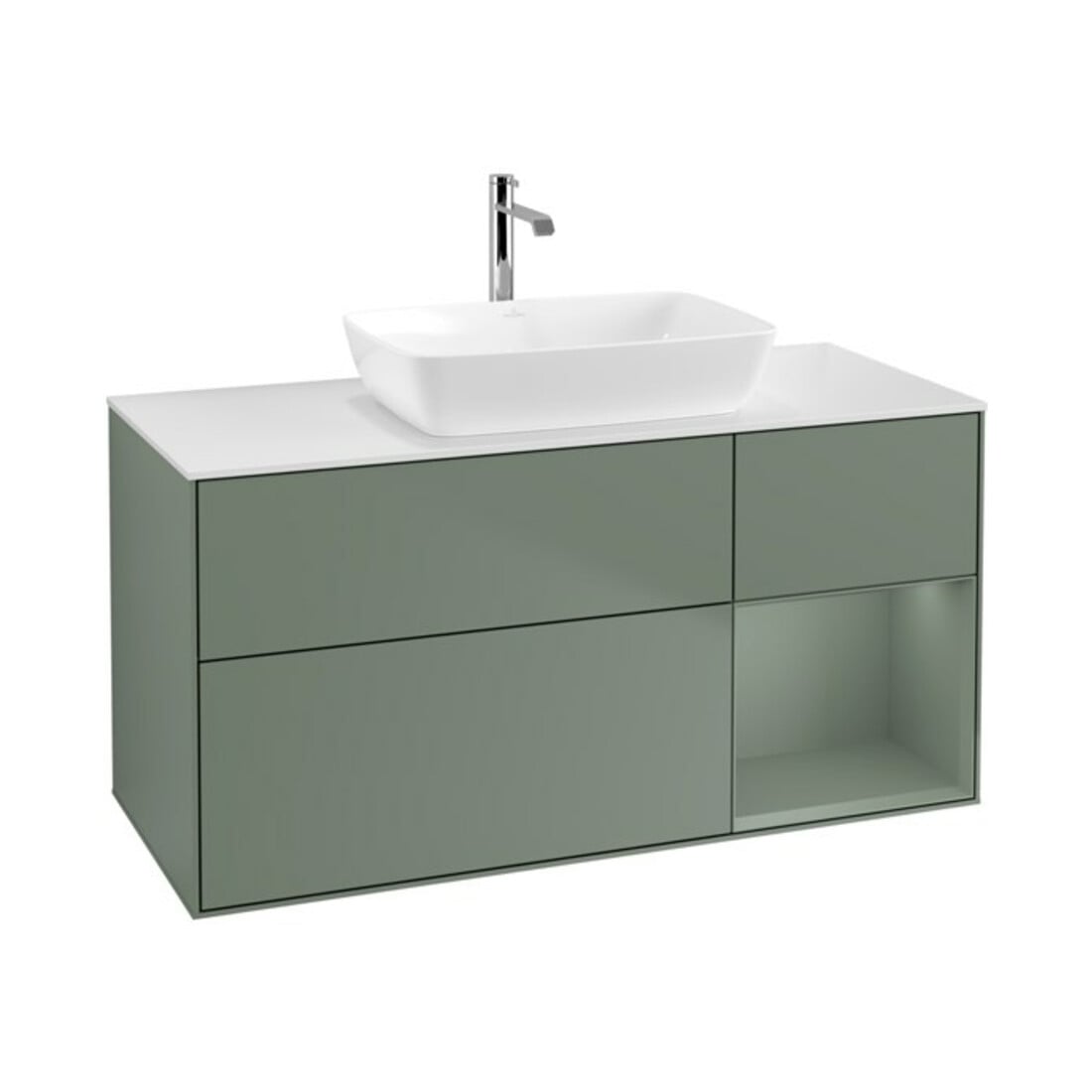 V&B Meuble sous lavabo Finion 120 cm, placage chêne huilé, laqué huilé