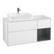 V&B Meuble sous lavabo Finion 120 cm, placage chêne, laqué blanc-1