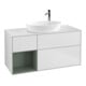 V&B Meuble sous lavabo Finion 120 cm, placage chêne, laqué blanc-1