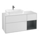 V&B Meuble sous lavabo Finion 120 cm, placage chêne, laqué blanc mat-1
