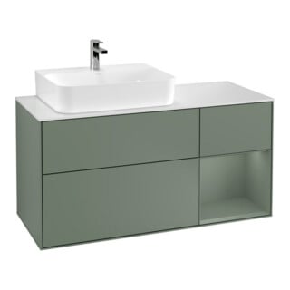 V&B Meuble sous lavabo Finion 120 cm, placage chêne, laqué huilé