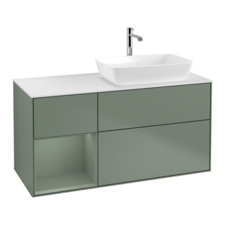 V&B Meuble sous lavabo Finion 120 cm, placage chêne, laqué huilé