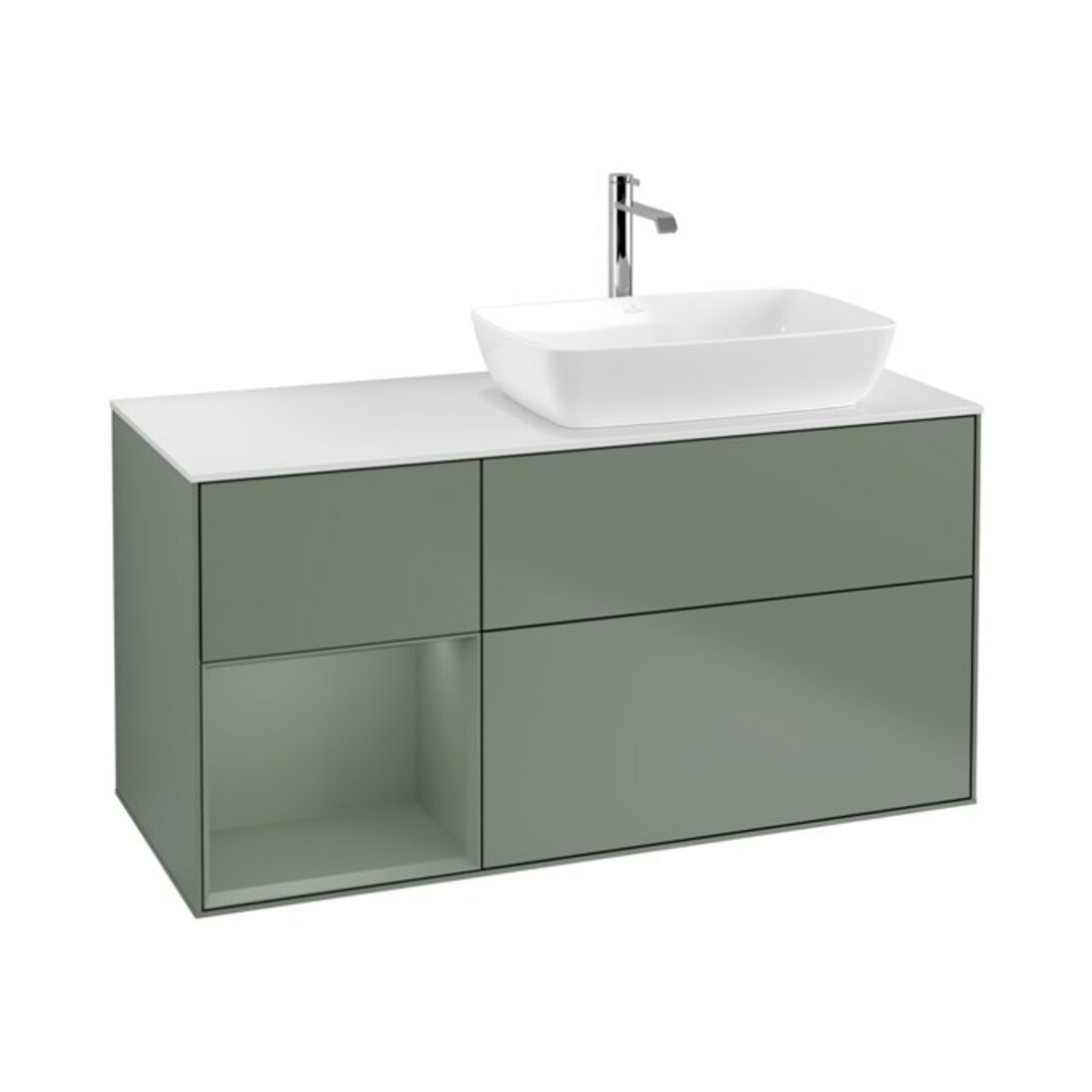 V&B Meuble sous lavabo Finion 120 cm, placage chêne, laqué huilé