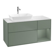 V&B Meuble sous lavabo Finion 120 cm, placage chêne, laqué huilé, laqué huilé