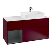 V&B Meuble sous lavabo Finion 120 cm, placage chêne, porte gauche, avec lac, poignée métal