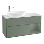 V&B Meuble sous lavabo Finion 120 cm, placage chêne, verni huilé