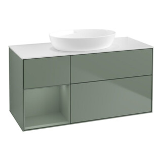 V&B Meuble sous lavabo Finion 120 cm, placage chêne, verni huilé