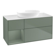V&B Meuble sous lavabo Finion 120 cm, placage chêne, verni huilé