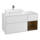 V&B Meuble sous lavabo Finion 120 cm, placage noyer, blanc mat avec laque-1